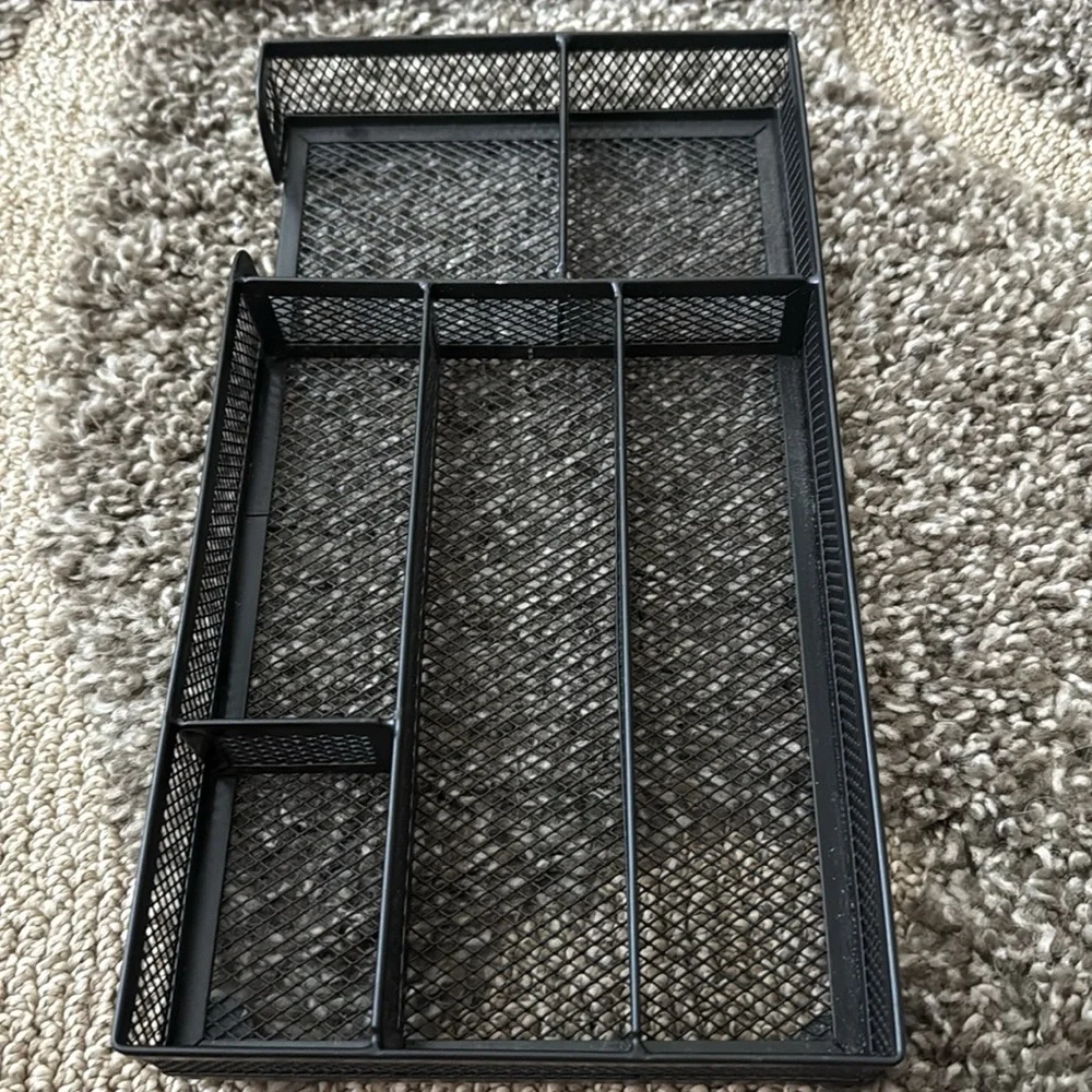 3-Piece Heavy Duty Black Mesh Desk Organizer set.